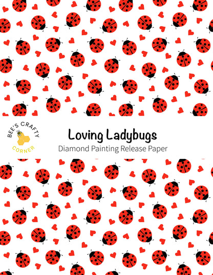 RELEASE PAPER | Loving Ladybugs - Reusable Patterned Diamond Painting Release Paper