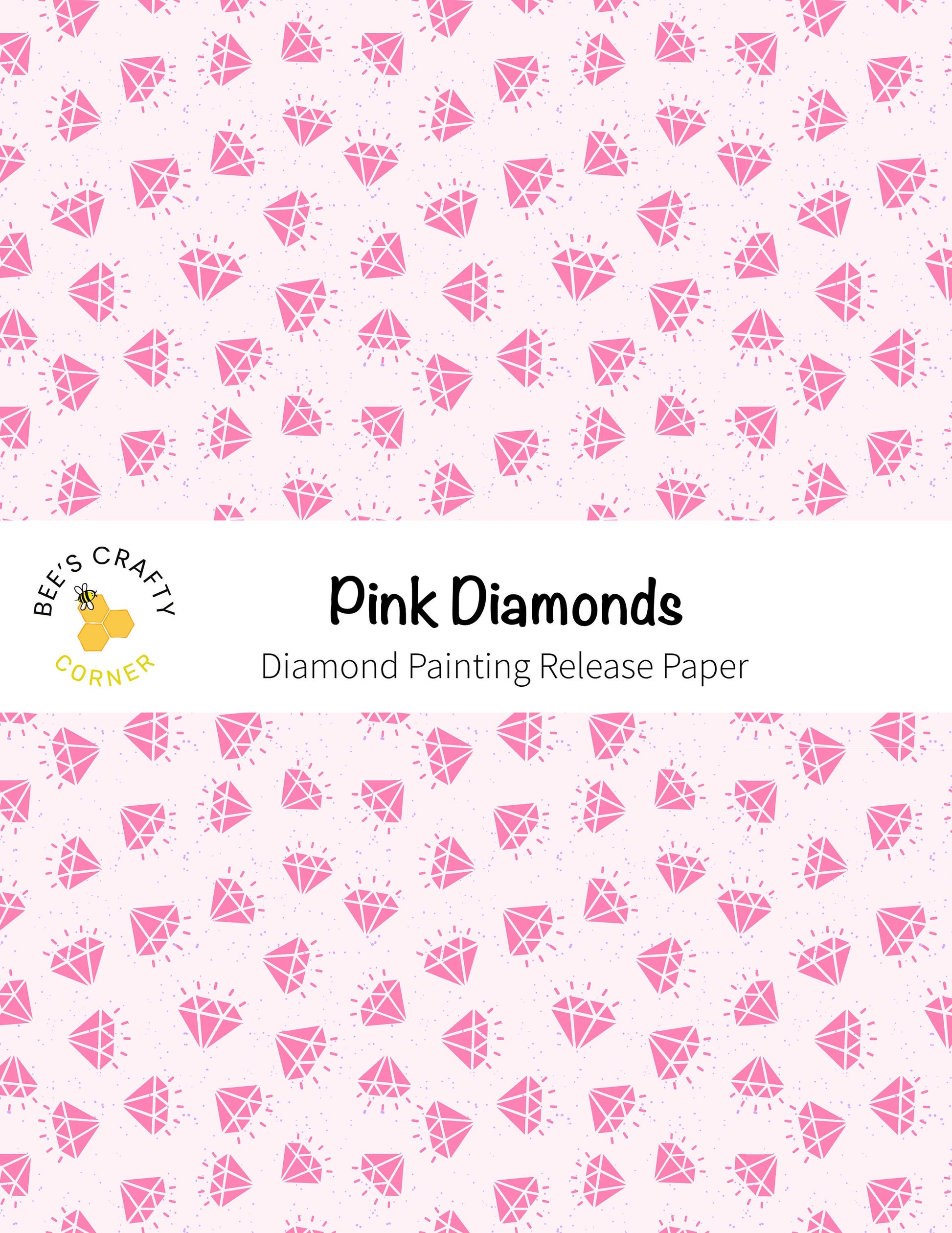 RELEASE PAPER | Pink Diamonds - Reusable Patterned Diamond Painting Release Paper