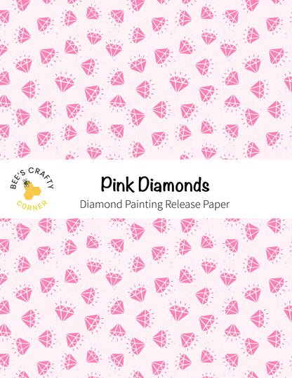 RELEASE PAPER | Pink Diamonds - Reusable Patterned Diamond Painting Release Paper