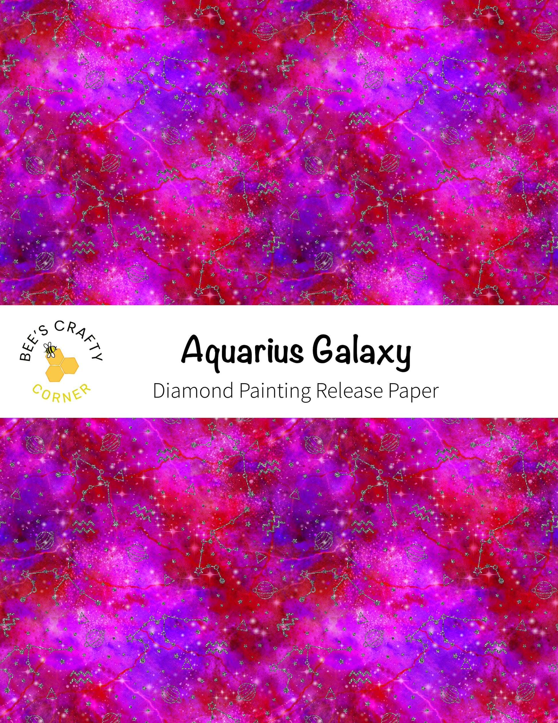 RELEASE PAPER | Aquarius Galaxy - Reusable Patterned Diamond Painting Release Paper