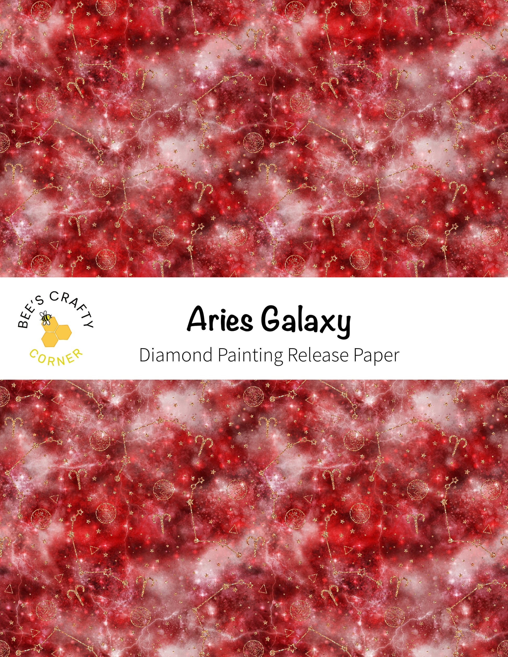 RELEASE PAPER | Aries Galaxy - Reusable Patterned Diamond Painting Release Paper