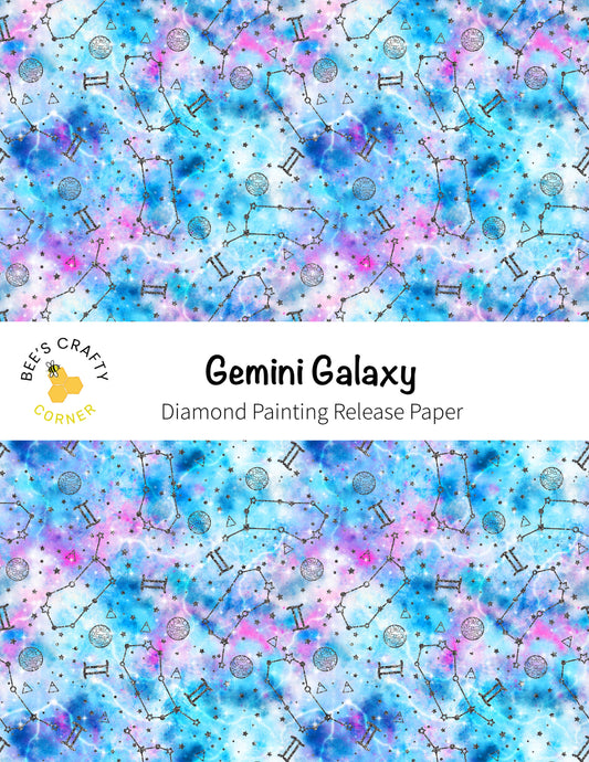 RELEASE PAPER | Gemini Galaxy - Reusable Patterned Diamond Painting Release Paper