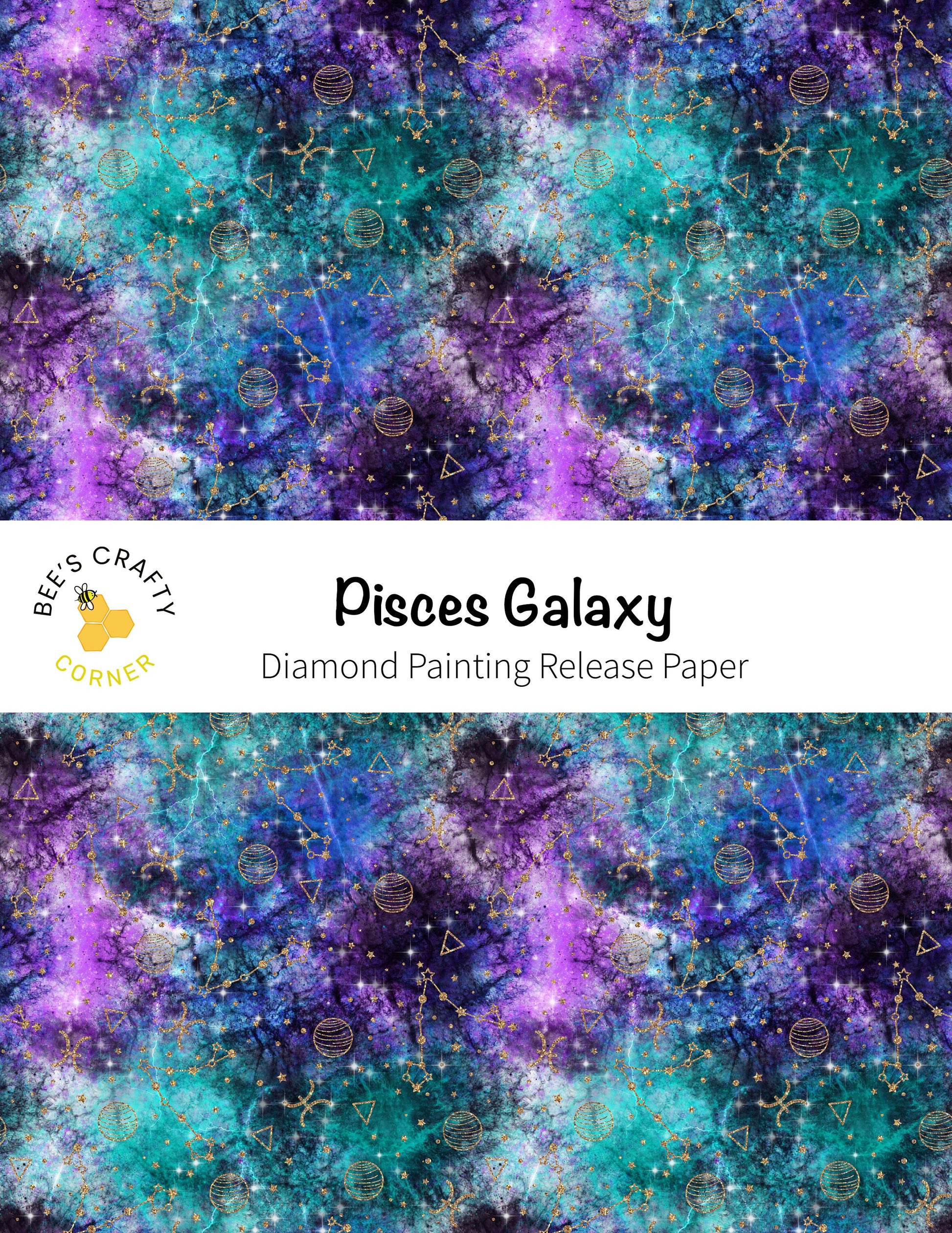 RELEASE PAPER | Pisces Galaxy - Reusable Patterned Diamond Painting Release Paper