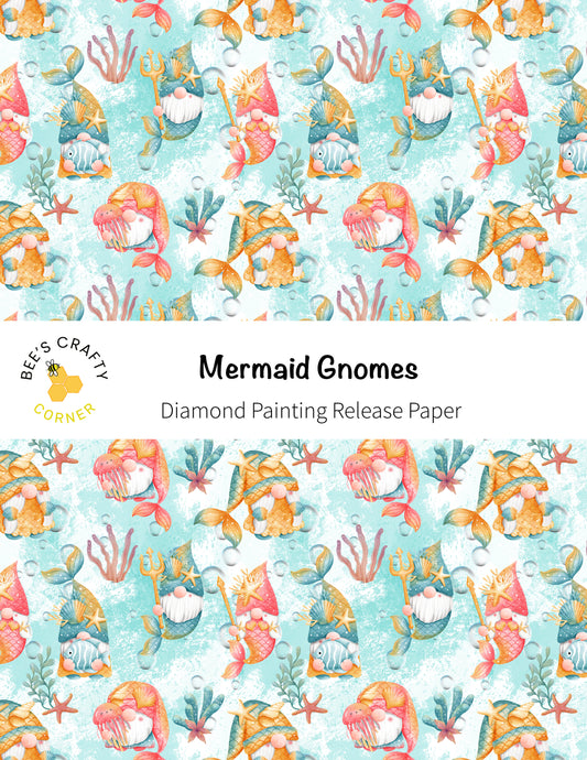 RELEASE PAPER | Mermaid Gnomes - Reusable Patterned Diamond Painting Release Paper