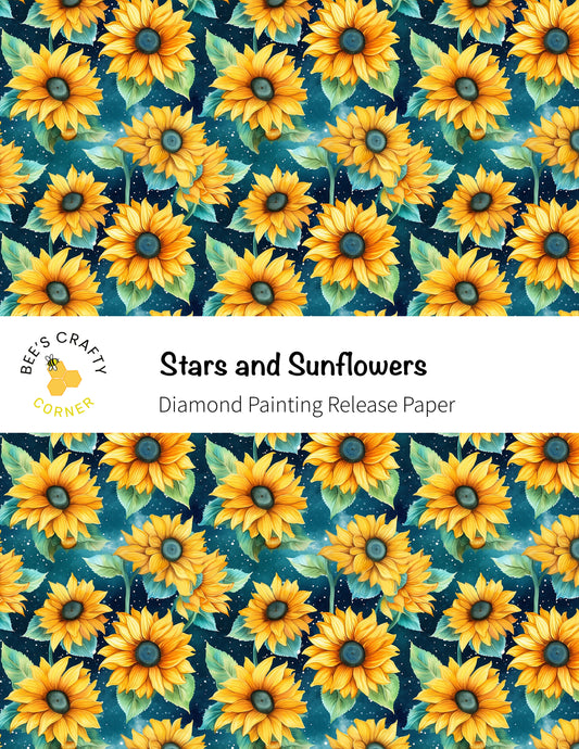 RELEASE PAPER | Stars and Sunflowers - Reusable Patterned Diamond Painting Release Paper