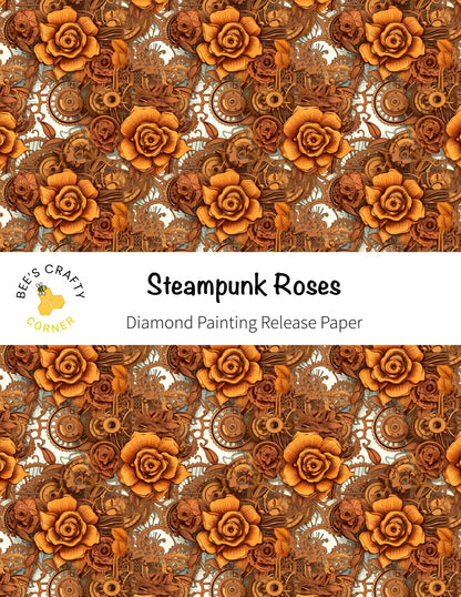 RELEASE PAPER | Steampunk Roses - Reusable Patterned Diamond Painting Release Paper