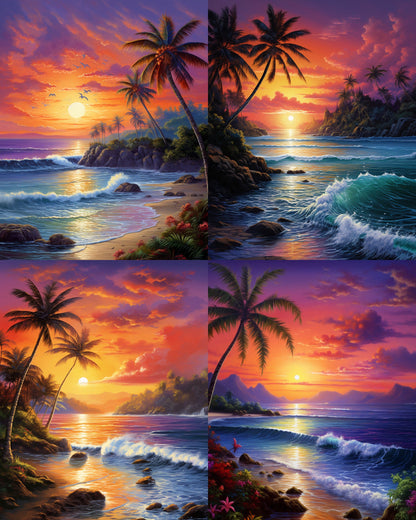 RELEASE PAPER | Sunset Beaches - Theme Pack Reusable Diamond Painting Release Paper