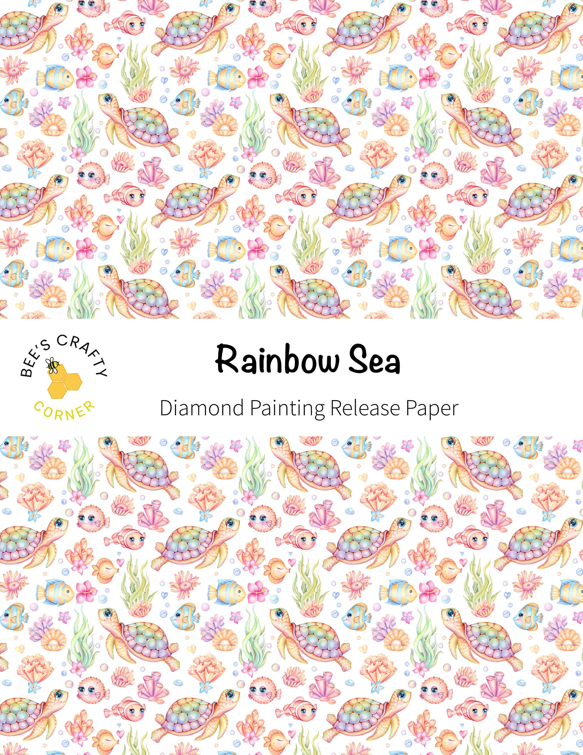 RELEASE PAPER | Rainbow Sea - Reusable Patterned Diamond Painting Release Paper