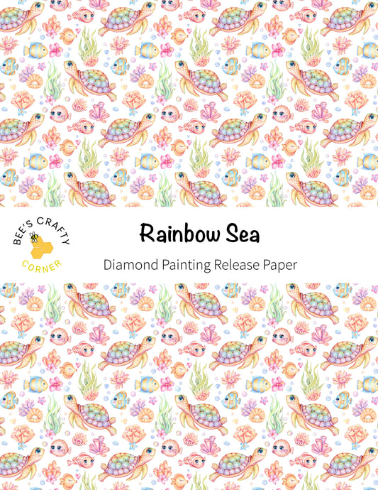 RELEASE PAPER | Rainbow Sea - Reusable Patterned Diamond Painting Release Paper
