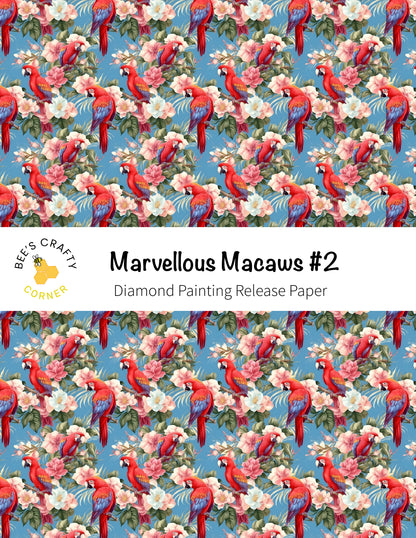 RELEASE PAPER | Marvellous Macaws #2 - Reusable Patterned Diamond Painting Release Paper