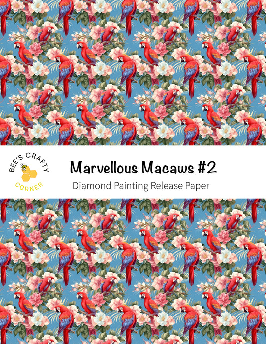 RELEASE PAPER | Marvellous Macaws #2 - Reusable Patterned Diamond Painting Release Paper