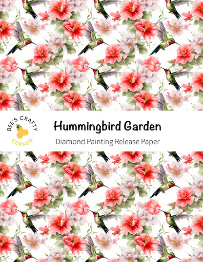 RELEASE PAPER | Hummingbird Garden - Reusable Patterned Diamond Painting Release Paper