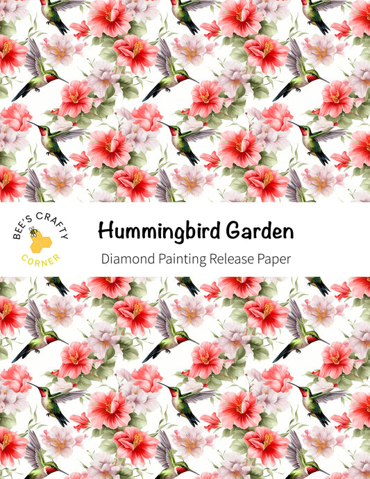 RELEASE PAPER | Hummingbird Garden - Reusable Patterned Diamond Painting Release Paper