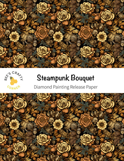 RELEASE PAPER | Steampunk Bouquet - Reusable Patterned Diamond Painting Release Paper