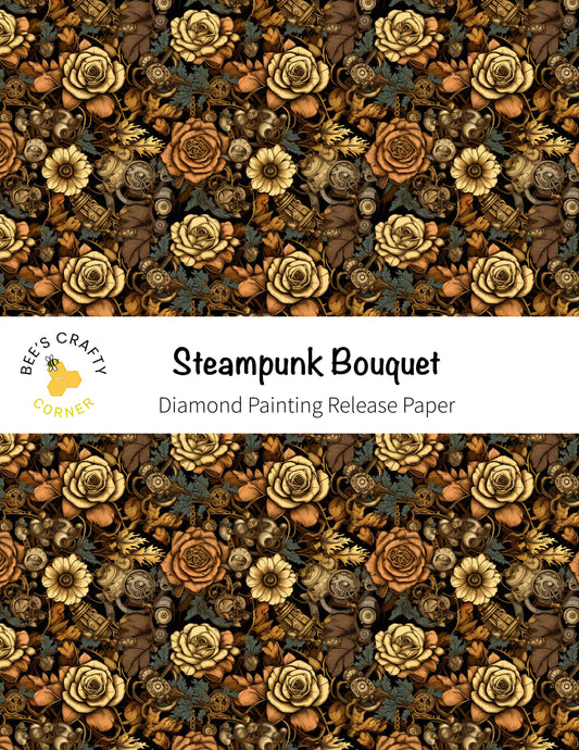 RELEASE PAPER | Steampunk Bouquet - Reusable Patterned Diamond Painting Release Paper