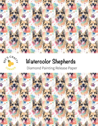 RELEASE PAPER | Watercolor Shepherds - Reusable Patterned Diamond Painting Release Paper