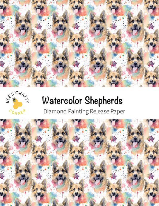 RELEASE PAPER | Watercolor Shepherds - Reusable Patterned Diamond Painting Release Paper