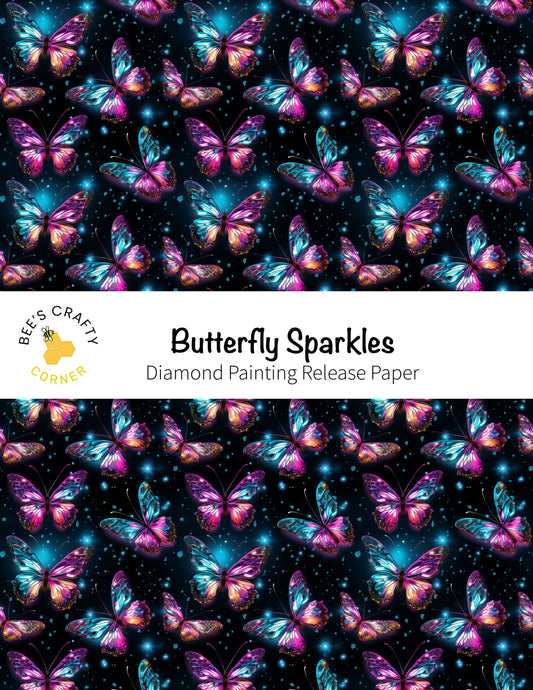 RELEASE PAPER | Butterfly Sparkles - Reusable Patterned Diamond Painting Release Paper