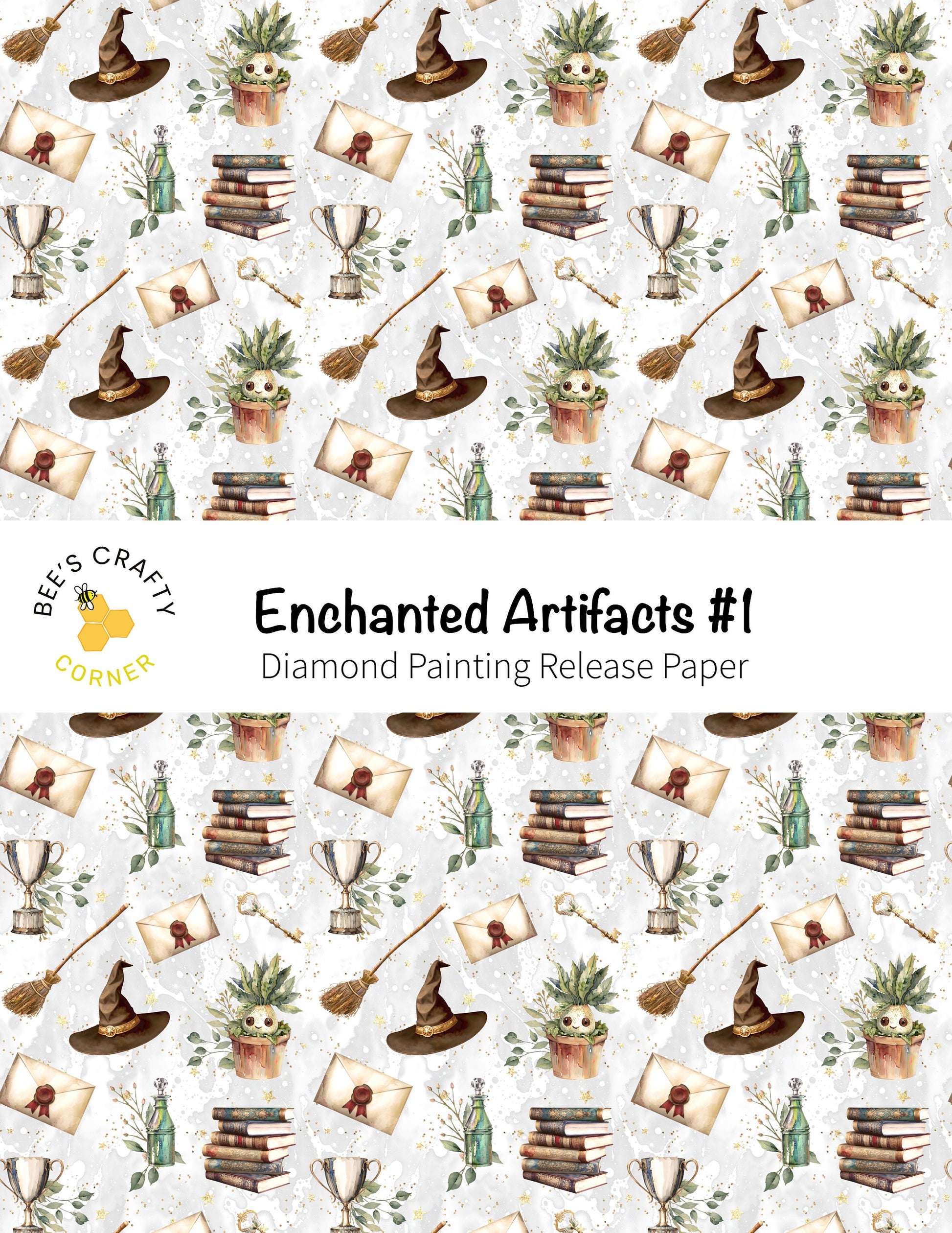 RELEASE PAPER | Enchanted Artifacts #1 - Reusable Patterned Diamond Painting Release Paper