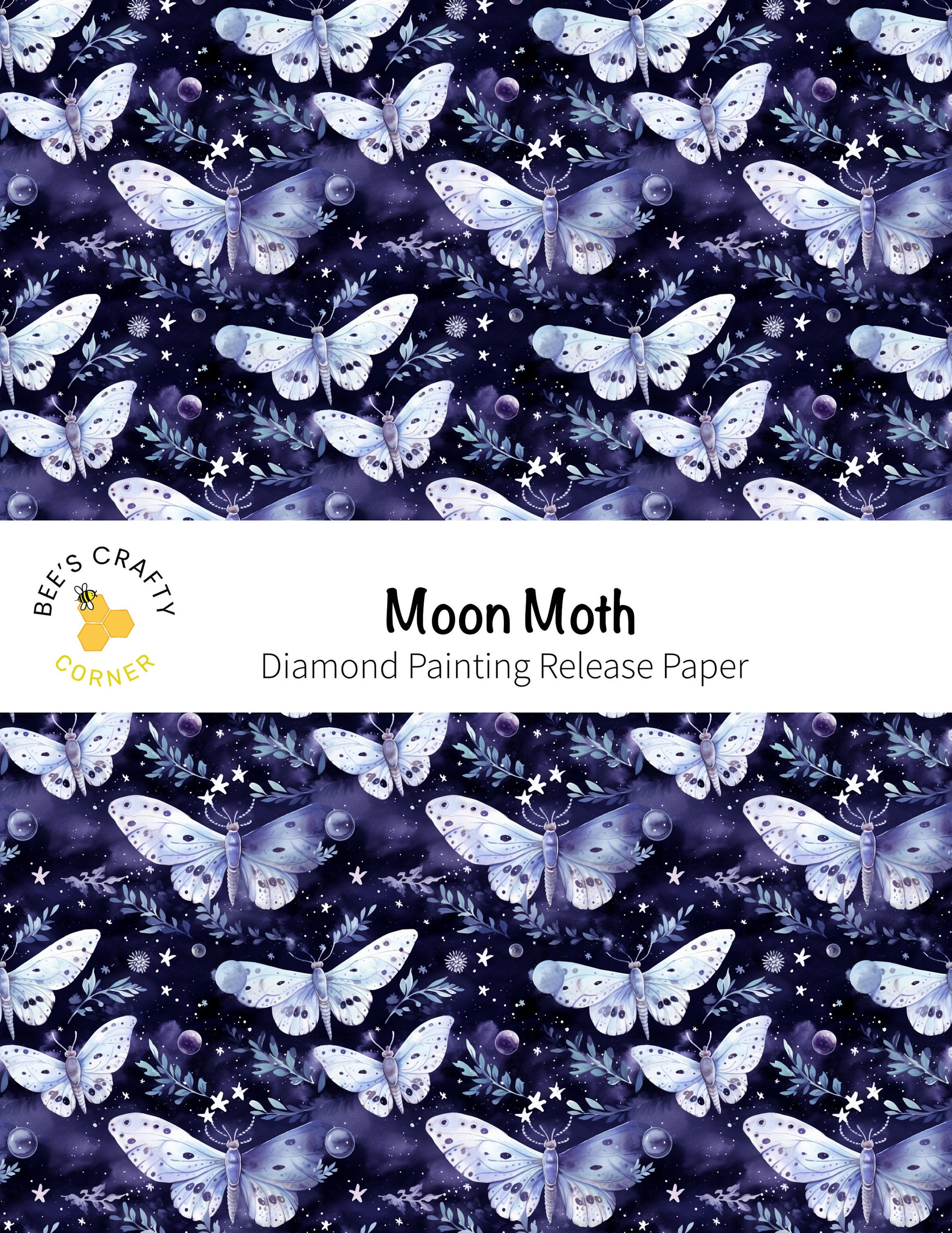 RELEASE PAPER | Moon Moth - Reusable Patterned Diamond Painting Release Paper