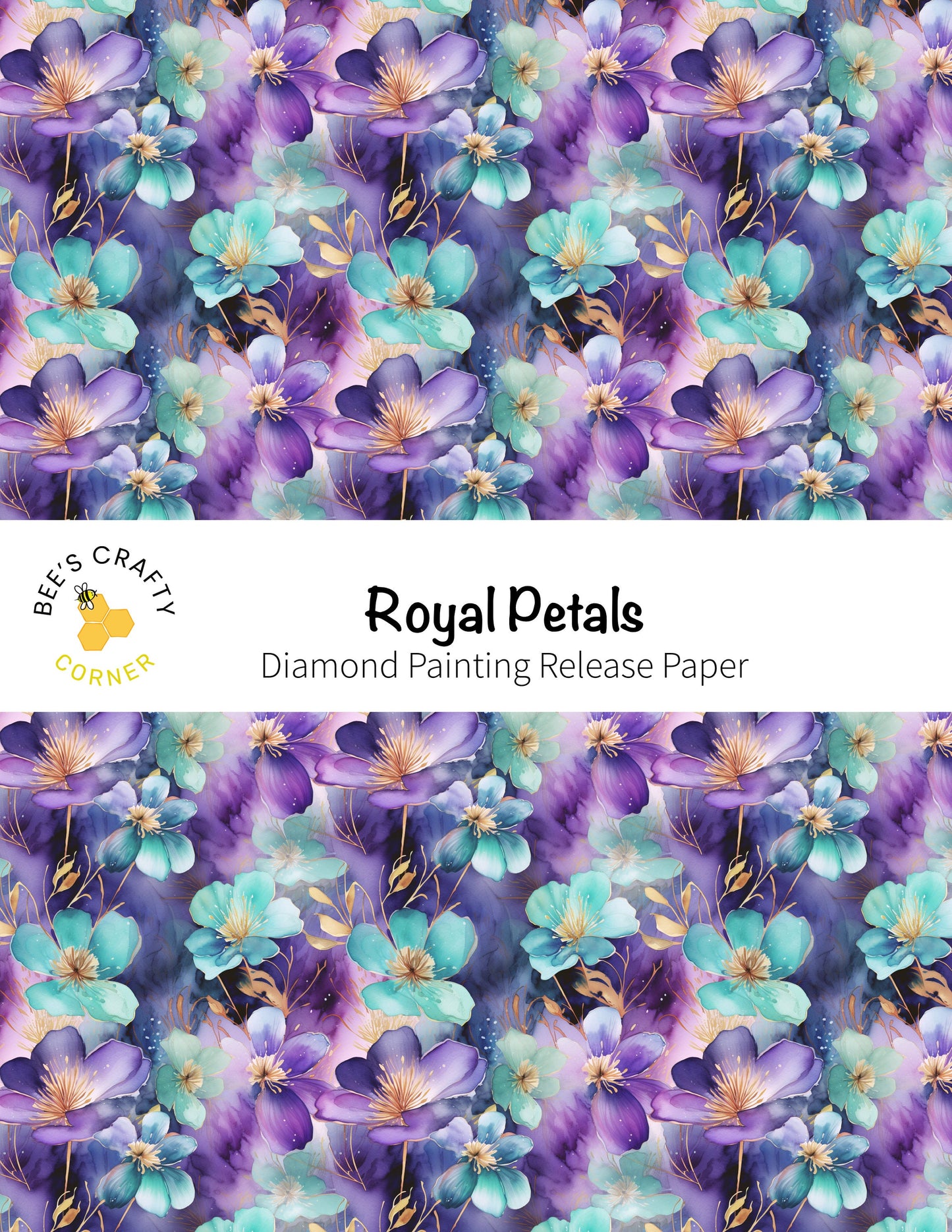 RELEASE PAPER | Royal Petals - Reusable Patterned Diamond Painting Release Paper