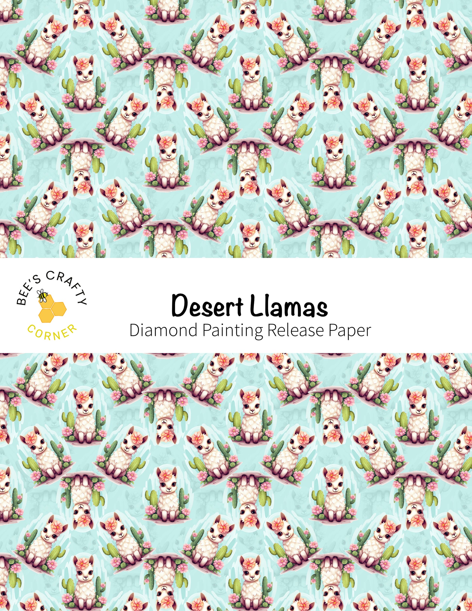 RELEASE PAPER | Desert Llamas - Reusable Patterned Diamond Painting Release Paper