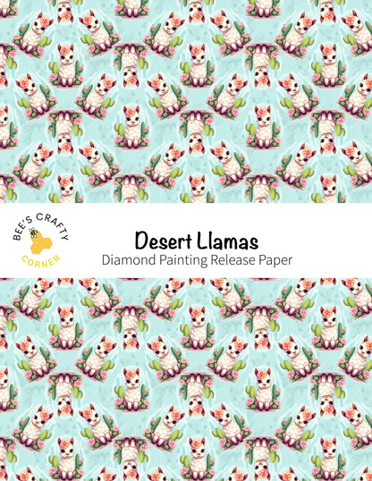 RELEASE PAPER | Desert Llamas - Reusable Patterned Diamond Painting Release Paper