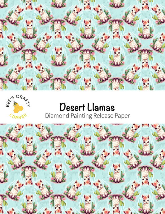RELEASE PAPER | Desert Llamas - Reusable Patterned Diamond Painting Release Paper