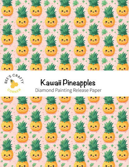 RELEASE PAPER | Kawaii Pineapples - Reusable Patterned Diamond Painting Release Paper