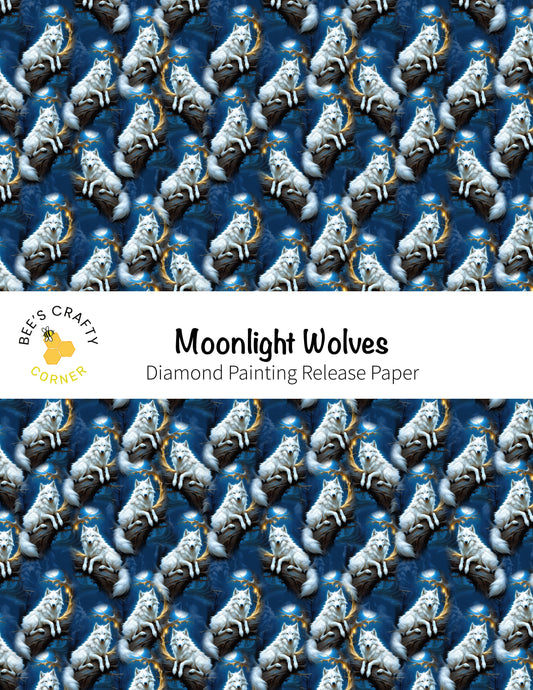 RELEASE PAPER | Moonlight Wolves - Reusable Patterned Diamond Painting Release Paper