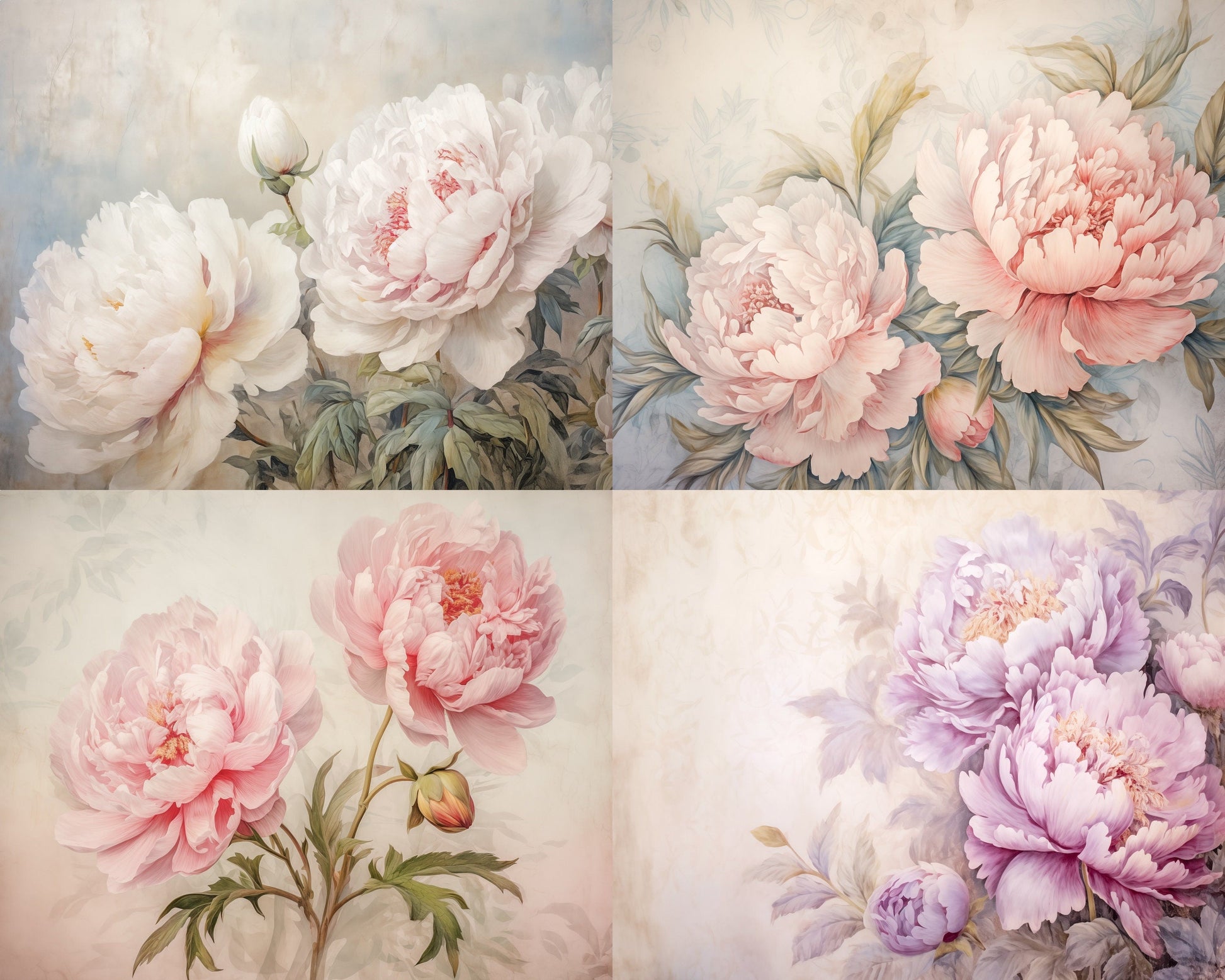 RELEASE PAPER | Vintage Pink Peonies - Theme Pack Reusable Diamond Painting Release Paper