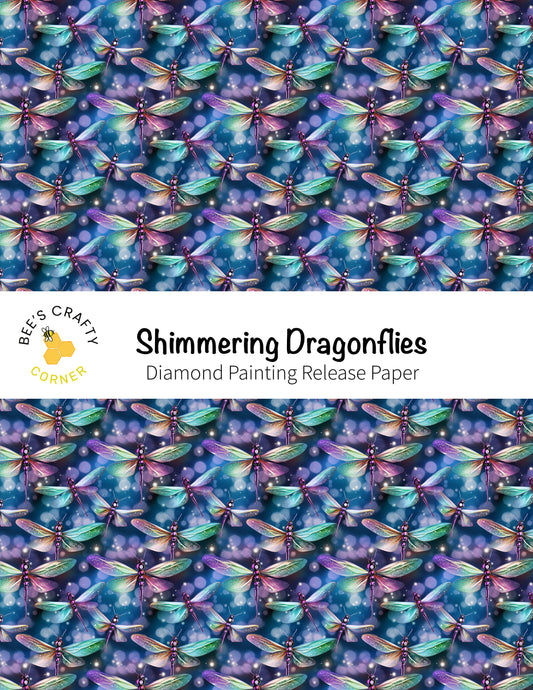 RELEASE PAPER | Shimmering Dragonflies - Reusable Patterned Diamond Painting Release Paper