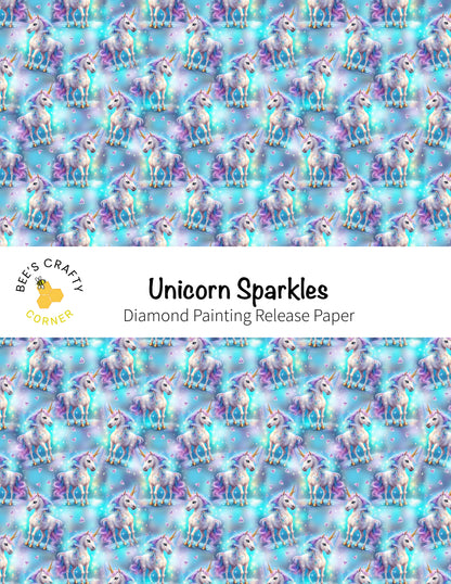 RELEASE PAPER | Unicorn Sparkles - Reusable Patterned Diamond Painting Release Paper