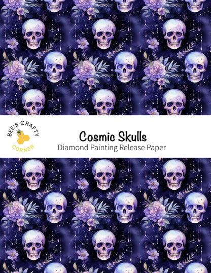 RELEASE PAPER | Cosmic Skulls - Reusable Patterned Diamond Painting Release Paper
