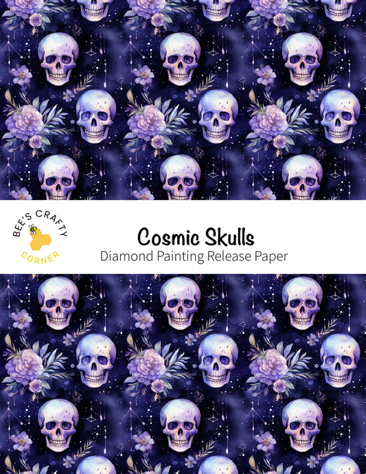 RELEASE PAPER | Cosmic Skulls - Reusable Patterned Diamond Painting Release Paper