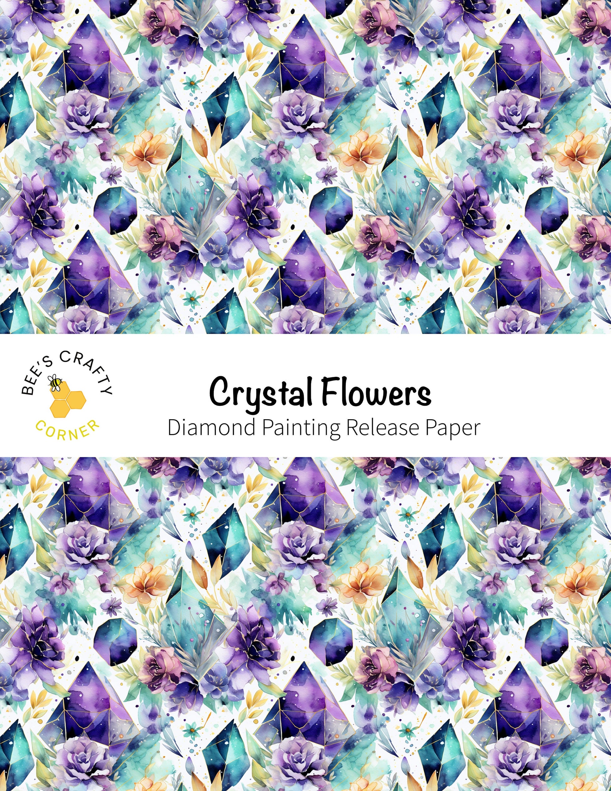 RELEASE PAPER | Crystal Flowers - Reusable Patterned Diamond Painting Release Paper