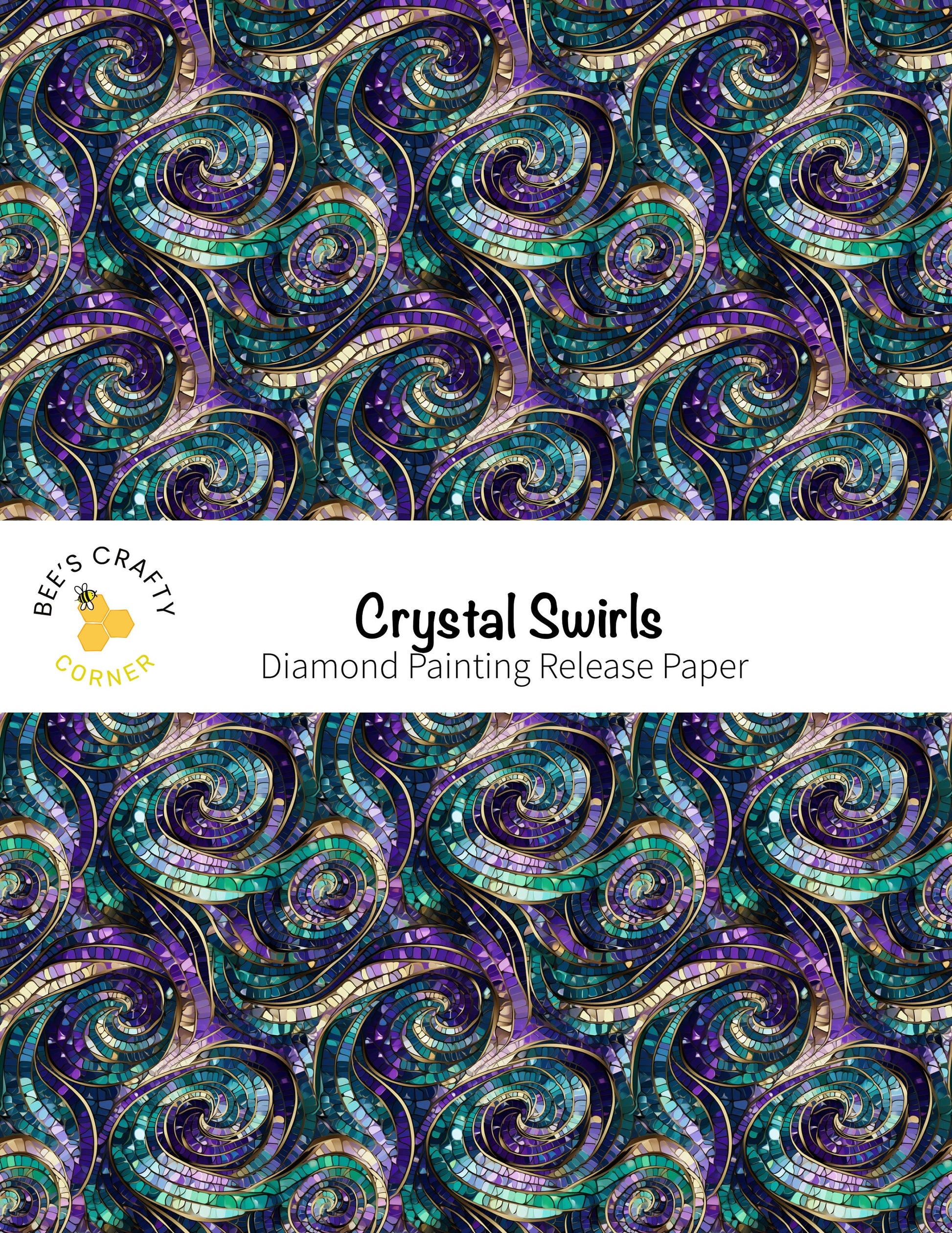 RELEASE PAPER | Crystal Swirls - Reusable Patterned Diamond Painting Release Paper