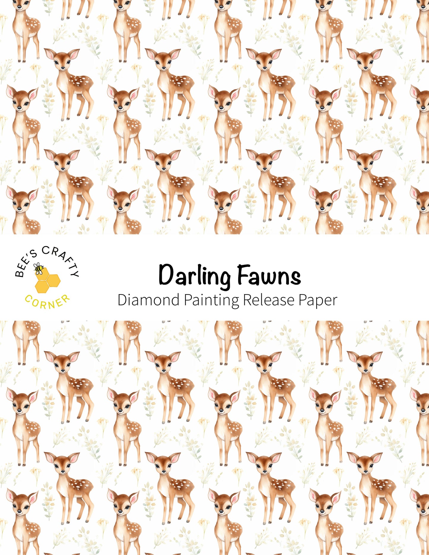 RELEASE PAPER | Darling Fawns - Reusable Patterned Diamond Painting Release Paper