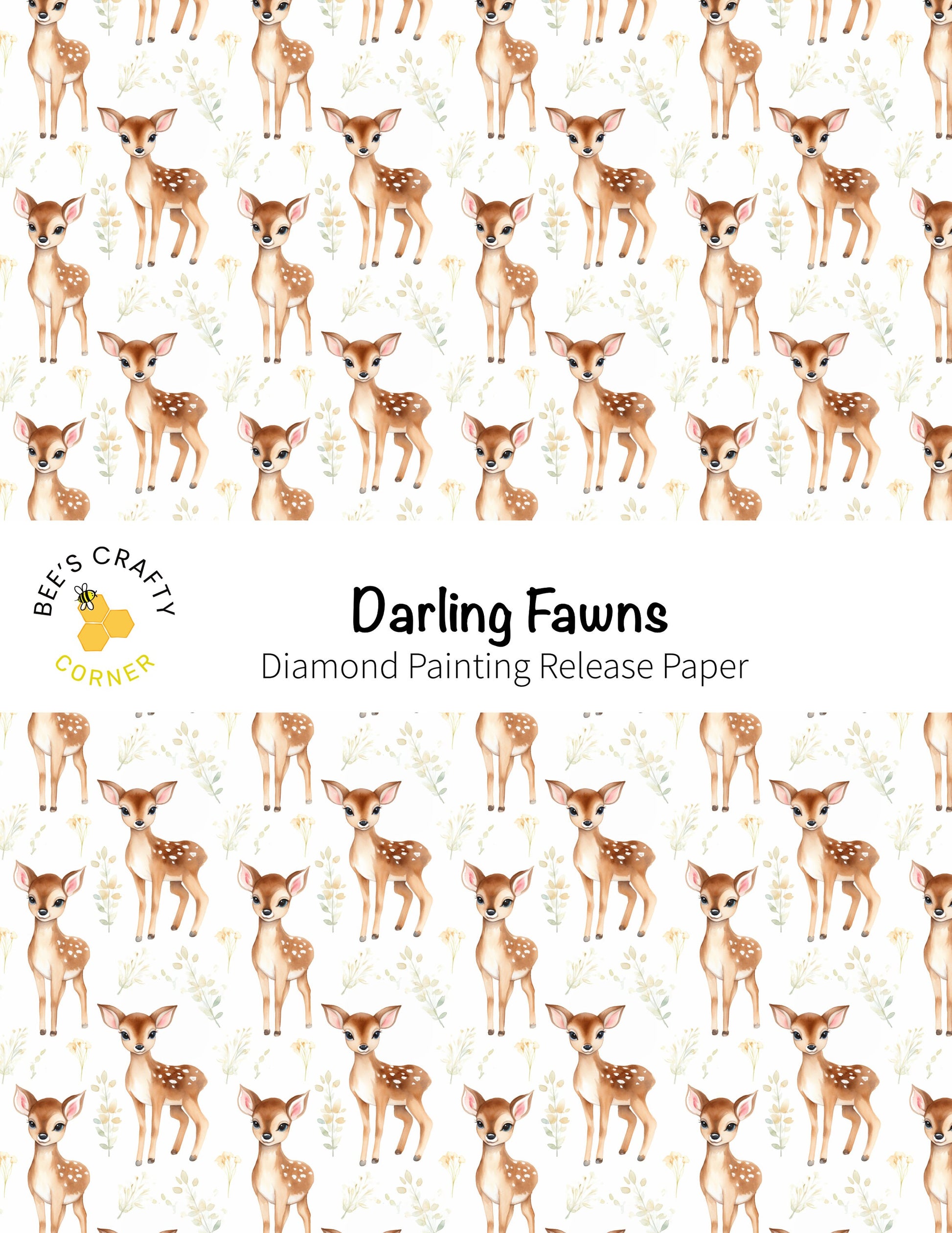 RELEASE PAPER | Darling Fawns - Reusable Patterned Diamond Painting Release Paper
