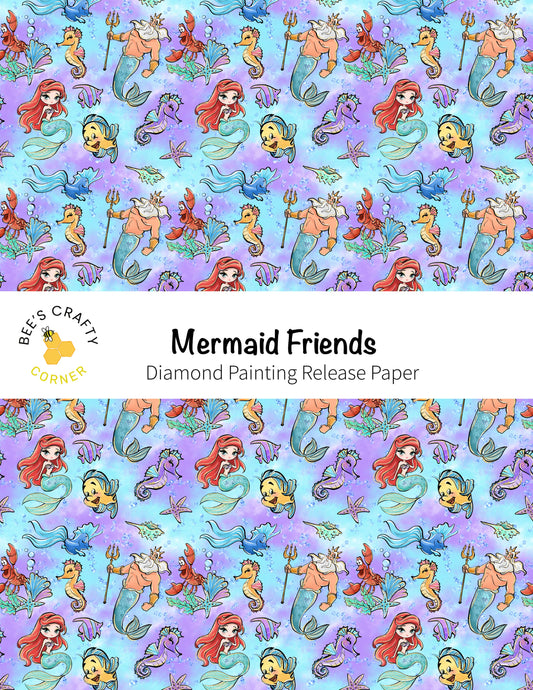 RELEASE PAPER | Mermaid Friends - Reusable Patterned Diamond Painting Release Paper