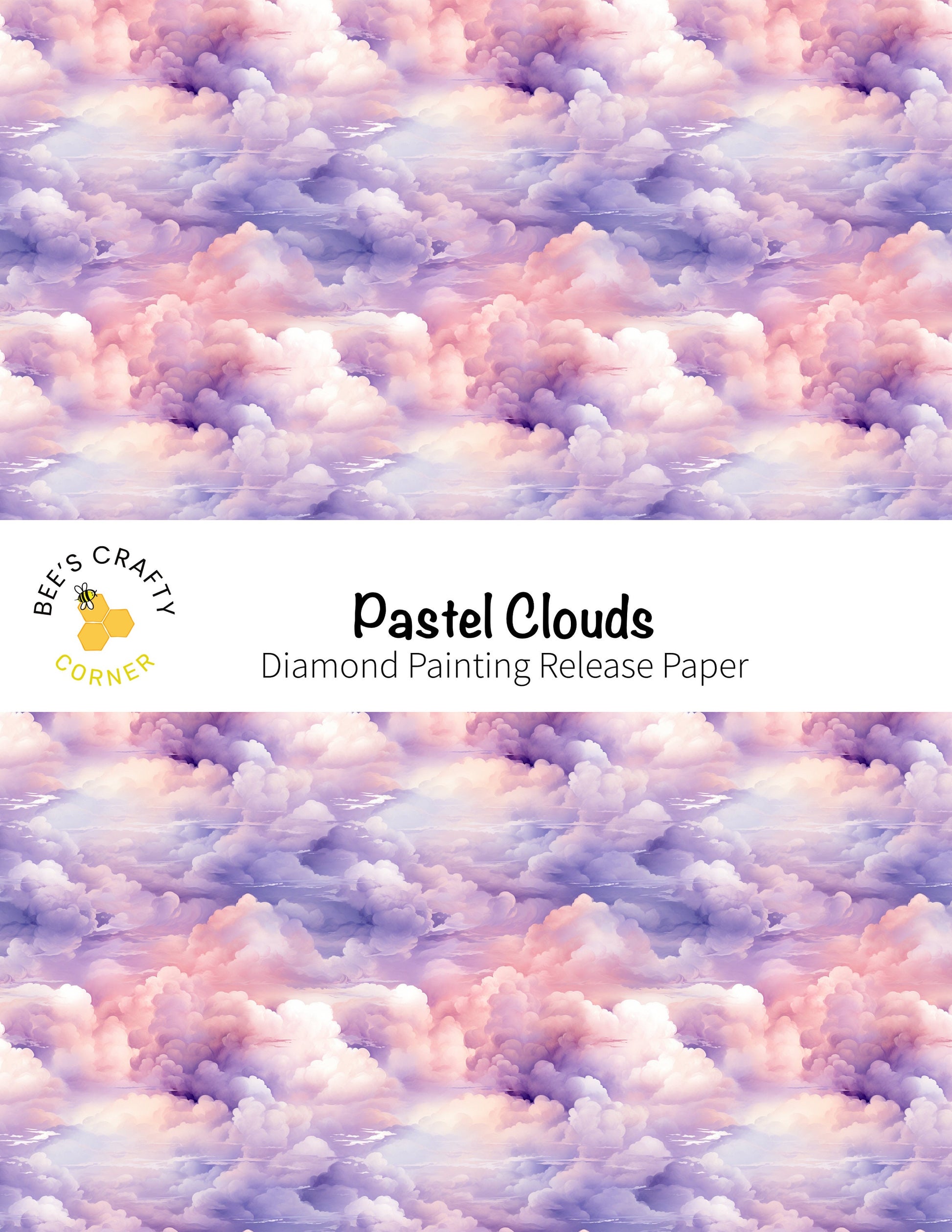 RELEASE PAPER | Pastel Clouds - Reusable Patterned Diamond Painting Release Paper