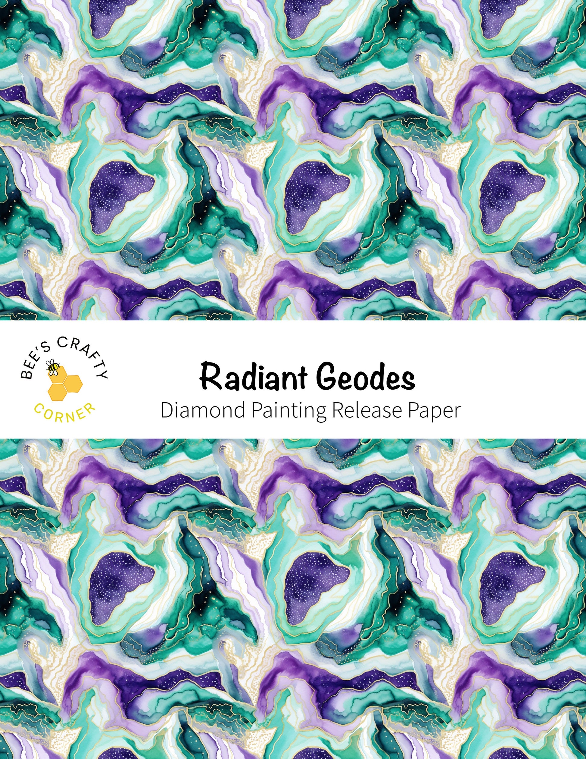 RELEASE PAPER | Radiant Geodes - Reusable Patterned Diamond Painting Release Paper
