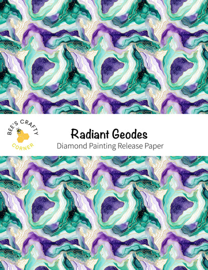RELEASE PAPER | Radiant Geodes - Reusable Patterned Diamond Painting Release Paper