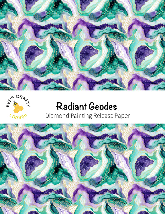 RELEASE PAPER | Radiant Geodes - Reusable Patterned Diamond Painting Release Paper