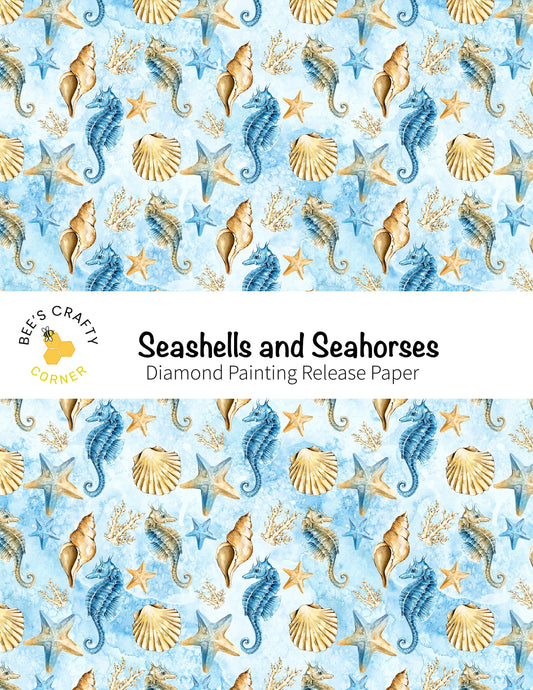 RELEASE PAPER | Seashells and Seahorses - Reusable Patterned Diamond Painting Release Paper