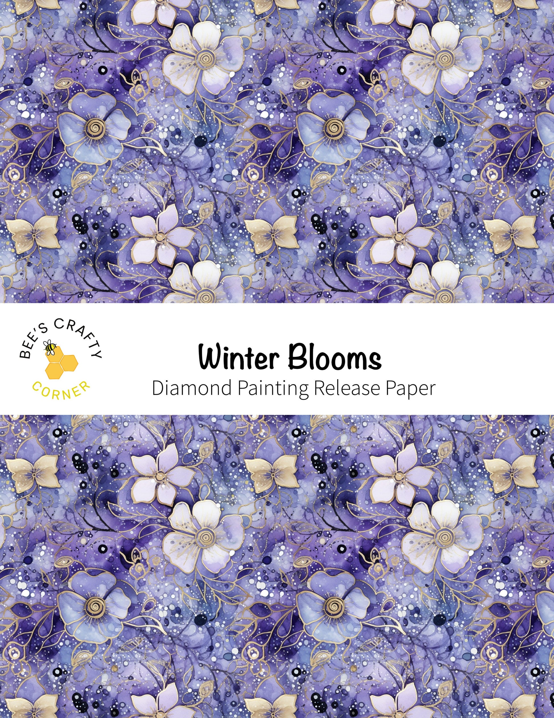 RELEASE PAPER | Winter Blooms - Reusable Patterned Diamond Painting Release Paper