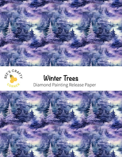 RELEASE PAPER | Winter Trees - Reusable Patterned Diamond Painting Release Paper