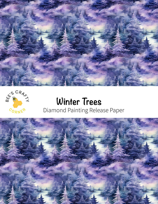 RELEASE PAPER | Winter Trees - Reusable Patterned Diamond Painting Release Paper