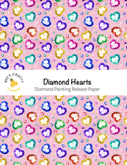 RELEASE PAPER | Diamond Hearts - Reusable Patterned Diamond Painting Release Paper