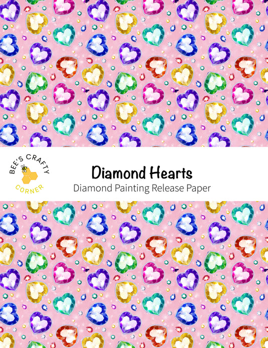 RELEASE PAPER | Diamond Hearts - Reusable Patterned Diamond Painting Release Paper